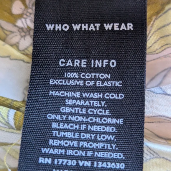 Who What Wear retro floral smocked cropped top Large Cotton - Picture 4 of 5